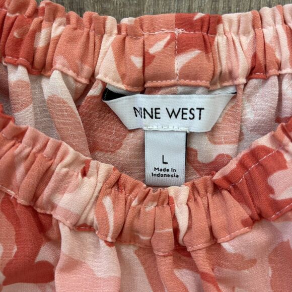 NINE WEST Womens Halter Floral Dress Size L Easter Spring Tiered Ruffle Resort - Picture 4 of 16